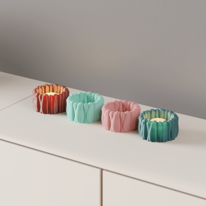 Ağaç Kabuğu Dokulu Tealight Mum1